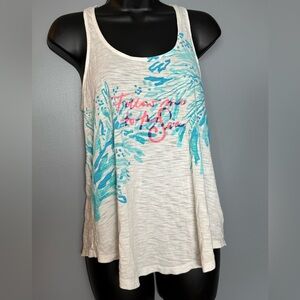 Lilly Pulitzer Racerback Summer Tank "Follow Me To The Sea" Sz XS